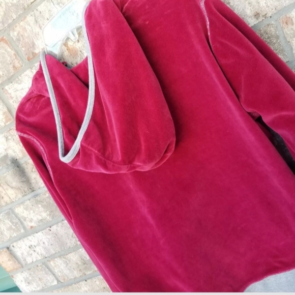 Oklahoma Sooners RED Velour Zip UP Hoodie Jacket (Womens Large) *READ* - Picture 6 of 8
